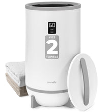 Single Touch Towel & Blanket Warmer With Fragrant Disc Holder And Led Ring (Gray)