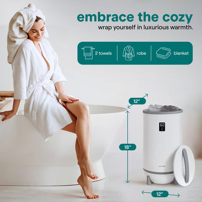 Single Touch Towel & Blanket Warmer With Fragrant Disc Holder And Led Ring (Gray)