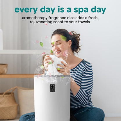 Single Touch Towel & Blanket Warmer With Fragrant Disc Holder And Led Ring (Gray)