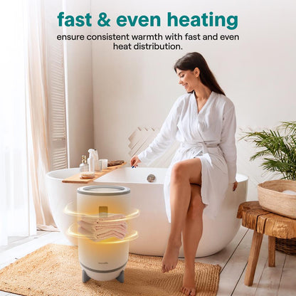 Single Touch Towel & Blanket Warmer With Fragrant Disc Holder And Led Ring (Gray)