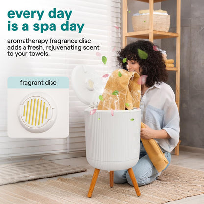 Bucket Towel Warmers With Customized Fragrances For Spa And Bathroom, Timer 20/40/60/90 Minutes, Fits 1 Large Towel, Blanket, Bathrobe, Pjs