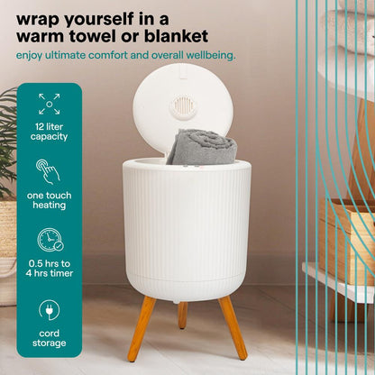 Bucket Towel Warmers With Customized Fragrances For Spa And Bathroom, Timer 20/40/60/90 Minutes, Fits 1 Large Towel, Blanket, Bathrobe, Pjs