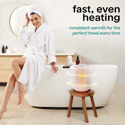 Towel Warmer Bucket - Quick Heat, 12L Capacity, Auto Shut-Off, Cherry