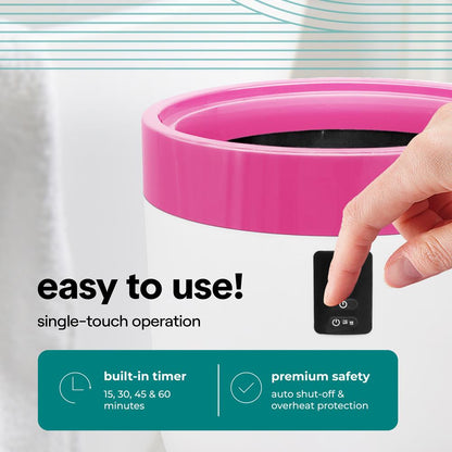 Bucket Towel Warmers With Customized Fragrances For Spa And Bathroom, Timer 20/40/60/90 Minutes, Fits 1 Large Towel, Blanket, Bathrobe, Pjs (Pink)