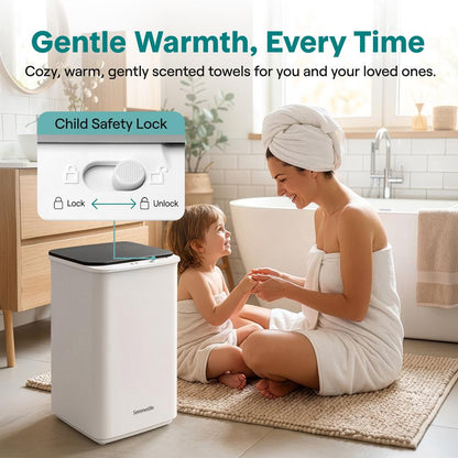 Serenelife Rectangular Towel Warmer With 20L Large Capacity, Adjustable Temperature & Timer Settings, Overheat Protection And Auto Shutoff Ideal For Towels, Bathrobes & Blankets (Black)