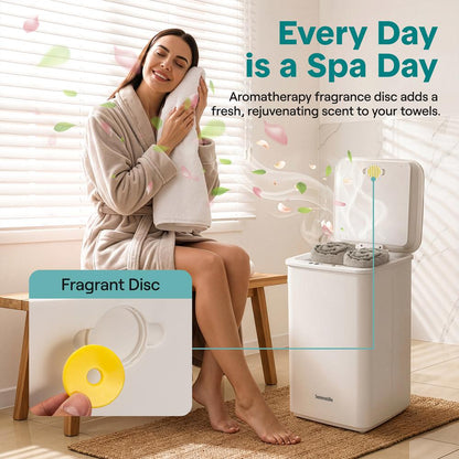 Serenelife Rectangular Towel Warmer With 20L Large Capacity, Adjustable Temperature & Timer Settings, Overheat Protection And Auto Shutoff Ideal For Towels, Bathrobes & Blankets (White)