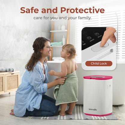 Towel Warmer Bucket - 23L Capacity Hot Towel Warmer With Timer Function, Fits Up To Two Oversized Towels For Bathroom (Pink)