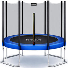 10FT Outdoor Trampoline, Safe Jumping, Reinforced Mat, Blue