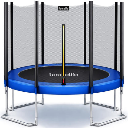 10FT Outdoor Trampoline, Safe Jumping, Reinforced Mat, Blue