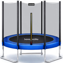 8FT Outdoor Trampoline, Safe Jumping, Reinforced Mat, Blue