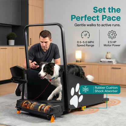 Serenelife Foldable Dog Treadmill With Led Display, Safety Key, 2-Level Manual Incline, And Remote Control - Powered By 2.5Hp Motor For Optimal Pet Workouts