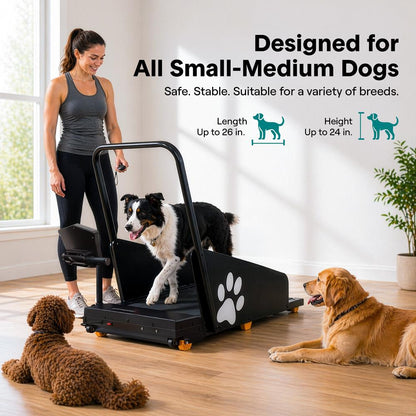 Serenelife Foldable Dog Treadmill With Led Display, Safety Key, 2-Level Manual Incline, And Remote Control - Powered By 2.5Hp Motor For Optimal Pet Workouts