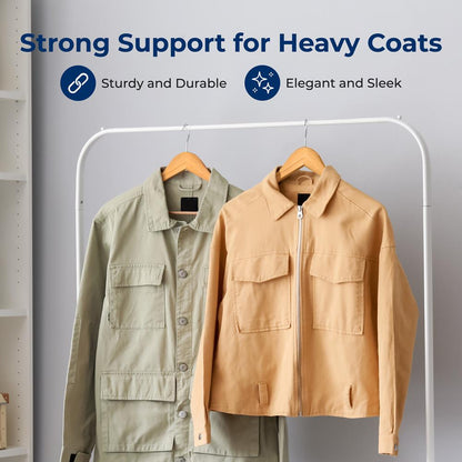 Wooden Hangers 80-Pack, Heavy Duty, 360° Swivel Hook, Natural Wood