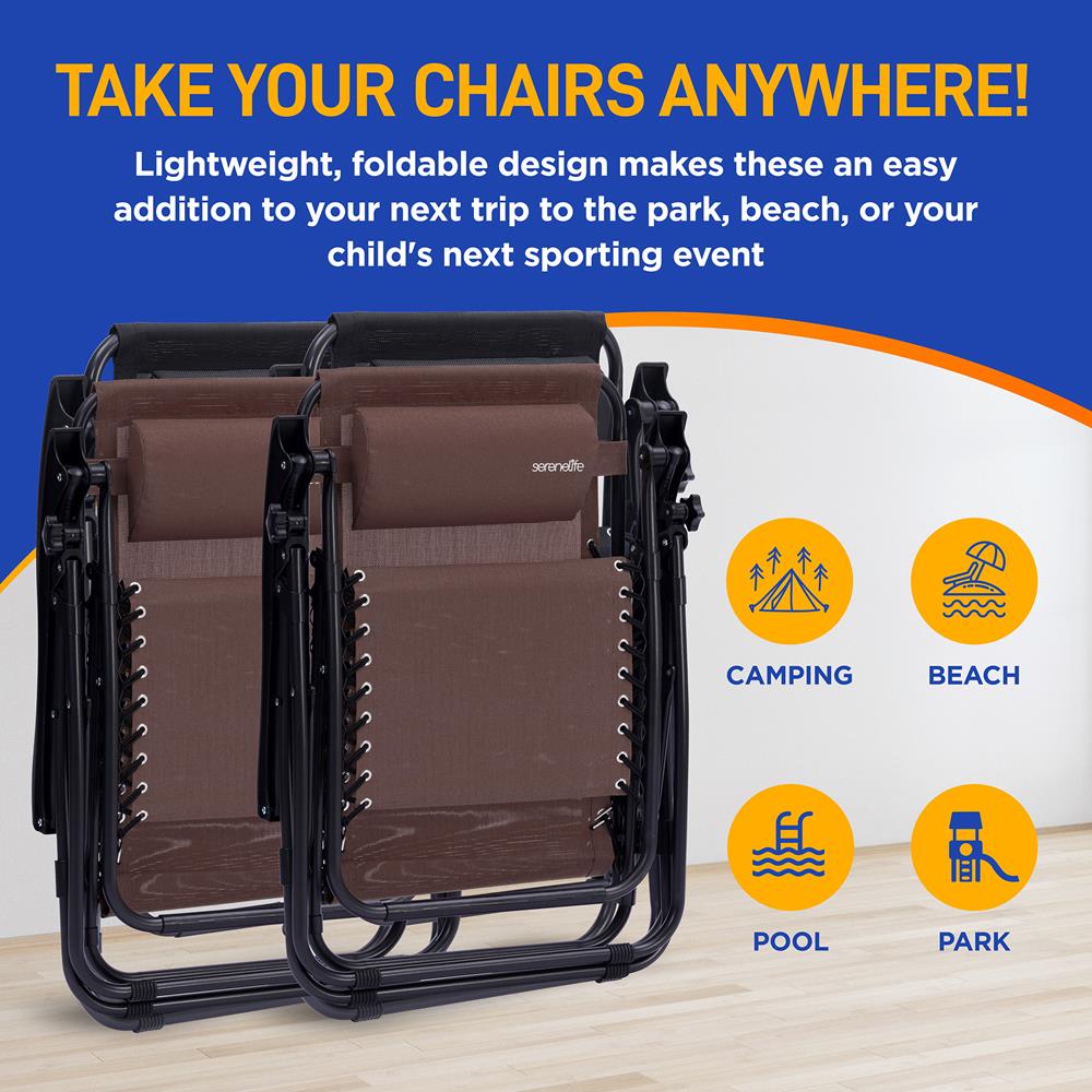 product image number 5 for SereneLife Adjustable Zero Gravity Chair Set