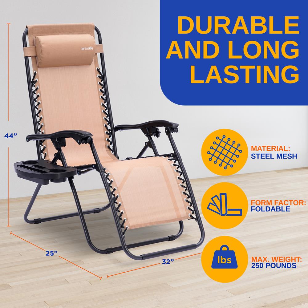 product image number 2 for SereneLife Adjustable Zero Gravity Chair Set