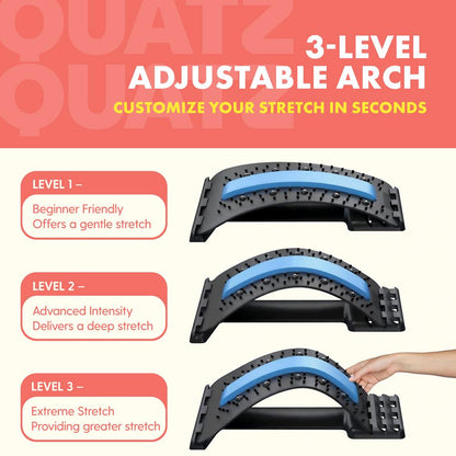 Lower Back Stretcher for Pain Relief, Ergonomic Foam Cushion, Multi-Level