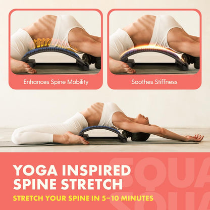 Lower Back Stretcher for Pain Relief, Ergonomic Foam Cushion, Multi-Level