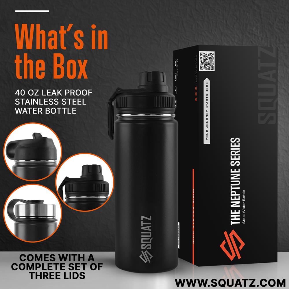 product image number 2 for SQUATZ 40 Oz Stainless Steel Water Bottle