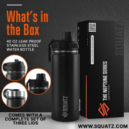 product image number 2 for SQUATZ 40 Oz Stainless Steel Water Bottle