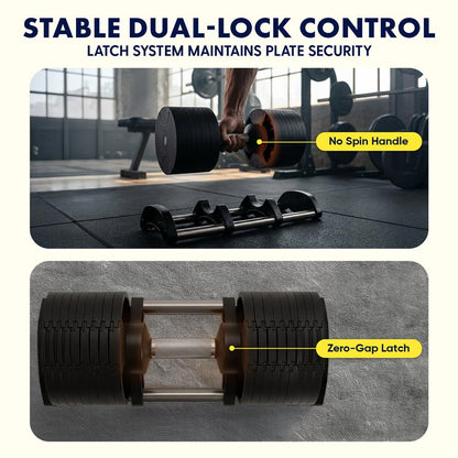70 Lbs. Adjustable Dumbbell Weight Set - Home Workout/Fitness Equipment, One Single Dumbbell With Anti-Slip Metal Handle