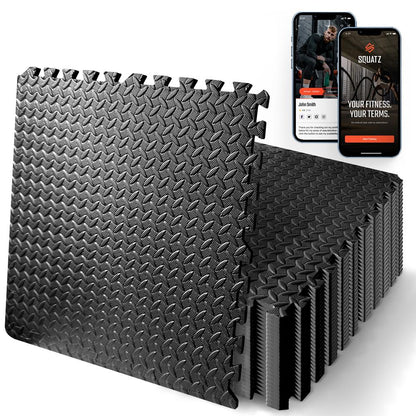 Exercise Mat 25 Pcs - Cushioned EVA Foam, Non-Skid, Easy Assembly