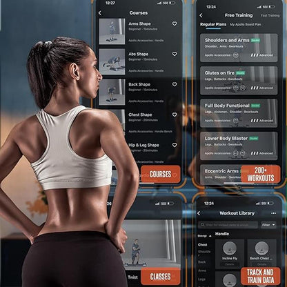 Mini Home Gym: Full Body Workouts, 150lb Resistance, LED Display, Orange