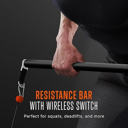 Mini Home Gym: Full Body Workouts, 150lb Resistance, LED Display, Orange
