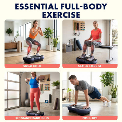 Hurtle Vibration Plate Machine – Adjustable 1–99 Speeds, Quiet, Lightweight, With Remote And Preset Programs Portable For Home And Office (Blue)