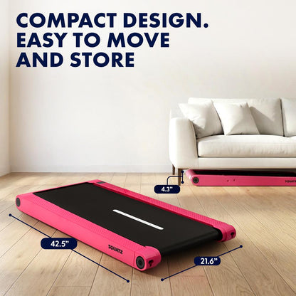 Squatz 2-In-1 Walking Pad With Vibration Plates – Compact Treadmill With 1.0Hp Motor, Led Display & Remote Control (Pink)