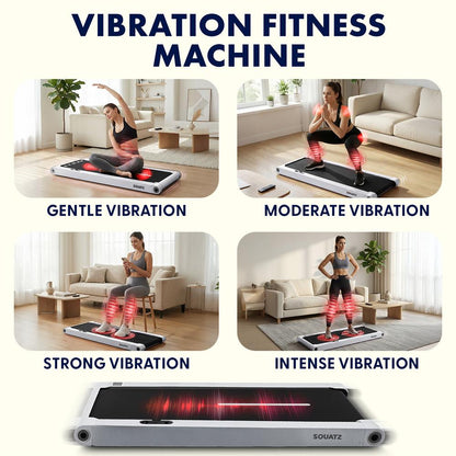 Squatz 2-In-1 Walking Pad With Vibration Plates – Compact Treadmill With 1.0Hp Motor, Led Display & Remote Control (Gray)