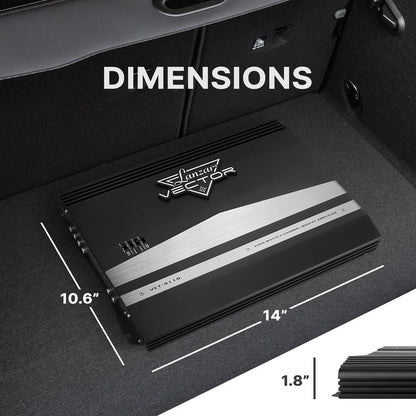 4-Channel Car Amplifier 2000W MOSFET Slim Design with Bass Boost